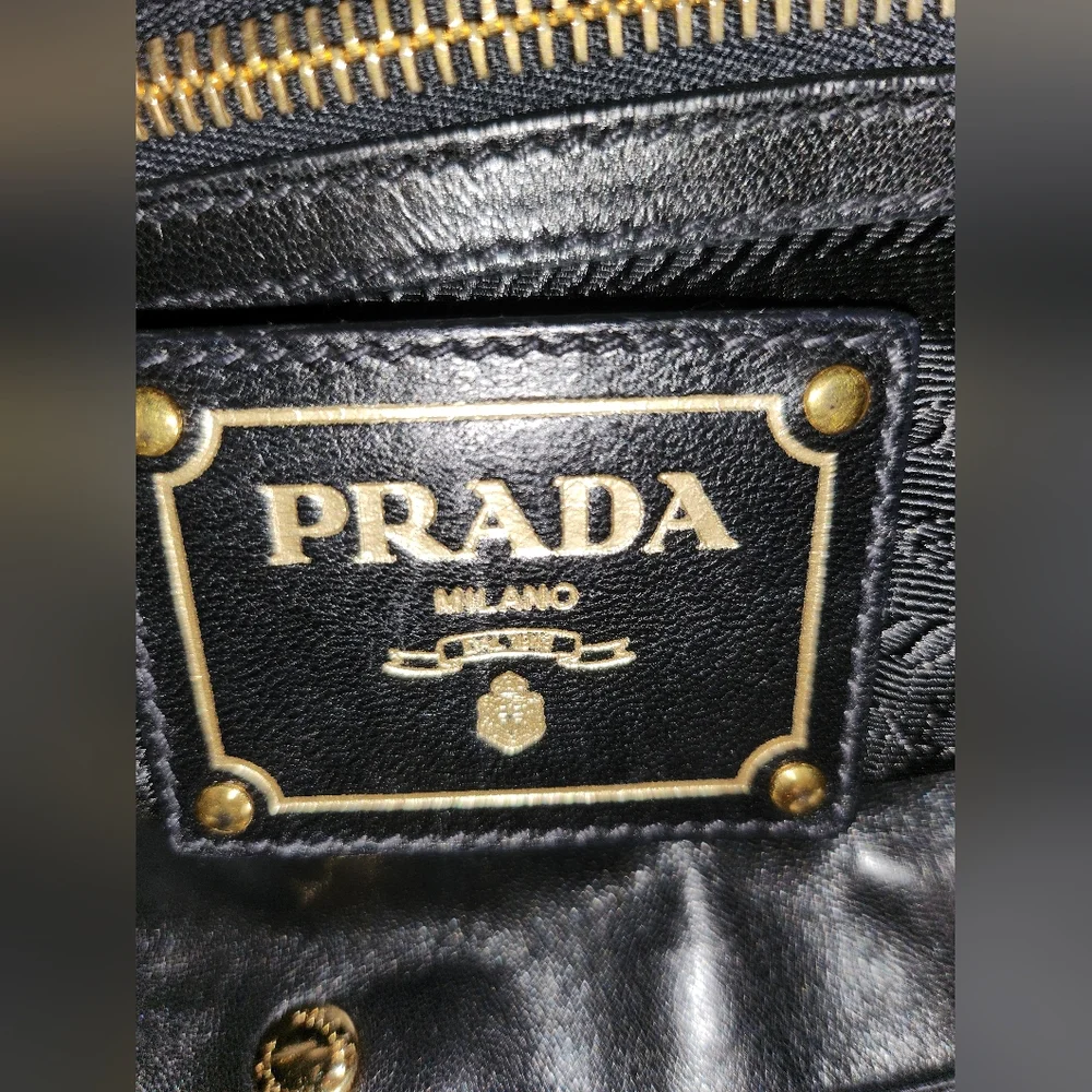 PRADA Python Print Nylon Crossbody Handbag - Picture 4 of 16